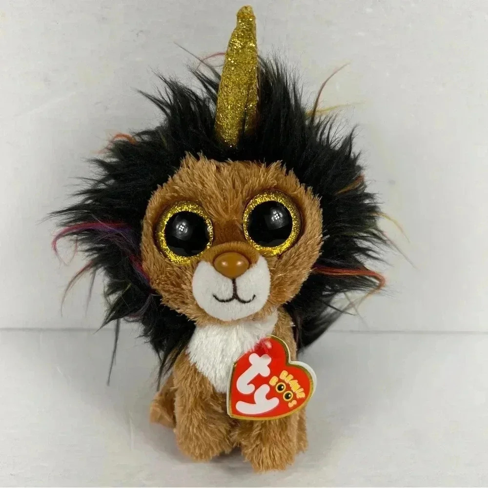 Ty Beanie Boos RAMSEY Lion Unicorn 6" Plush Stuffed Animal Glitter Eyes 2018
